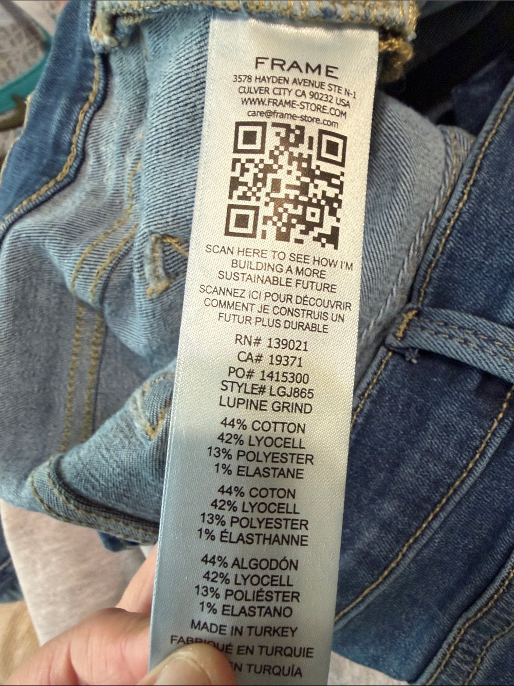 Frame Le Garçon Denim Skinny Jeans Medium Blue Wash Like New Women’s Size 10 - Picture 5 of 6